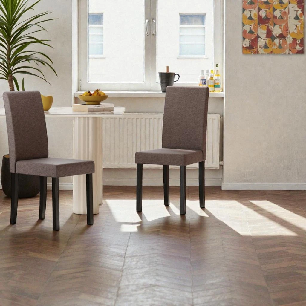 Hivvago Modern Upholstered Parsons Chair Set of 2 with Sleek Mid-Century Design 4