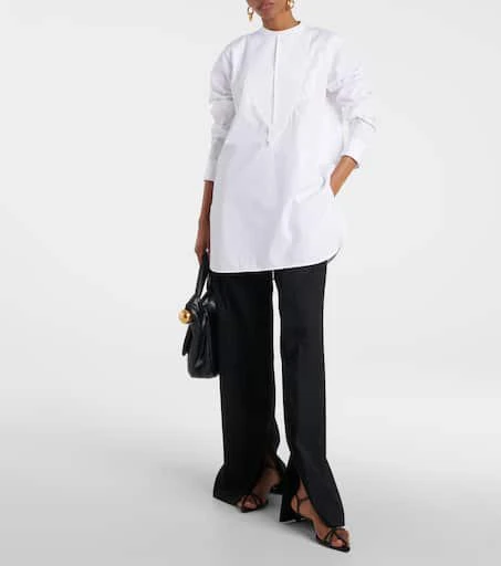 Jil Sander Embroidered cotton poplin blouse 2