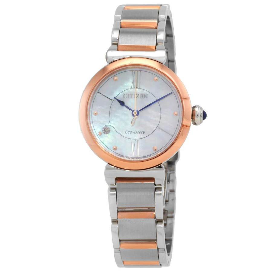 Citizen L Series Eco-Drive Mother of Pearl Dial Two-Tone Ladies Watch EM1074-82D 1