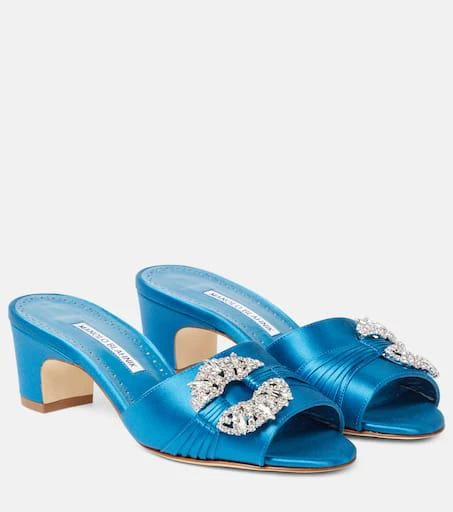 Manolo Blahnik Prinap 50 embellished satin mules 1