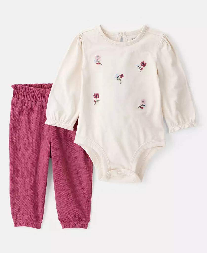 Carter's Baby Girls Floral Long-Sleeve Bodysuit & Pants, 2 Piece Set