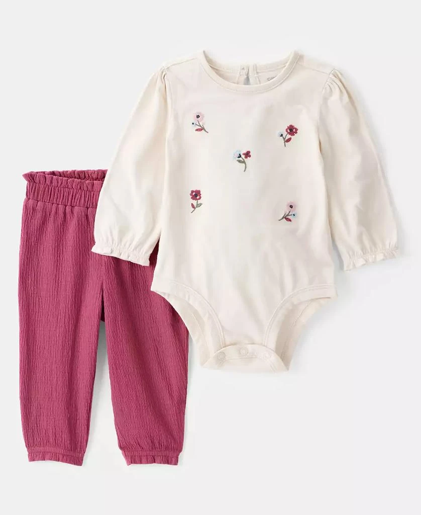 Carter's Baby Girls Floral Long-Sleeve Bodysuit & Pants, 2 Piece Set 1