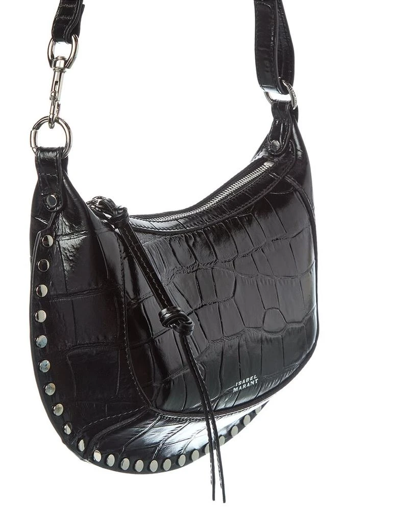Isabel Marant Oskan Moon Croc-Embossed Leather Hobo Bag 3