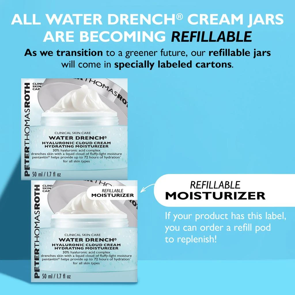 Peter Thomas Roth Water Drench Hyaluronic Cloud Cream Hydrating Moisturizer - Refill Pod, 1.7 fl oz 4