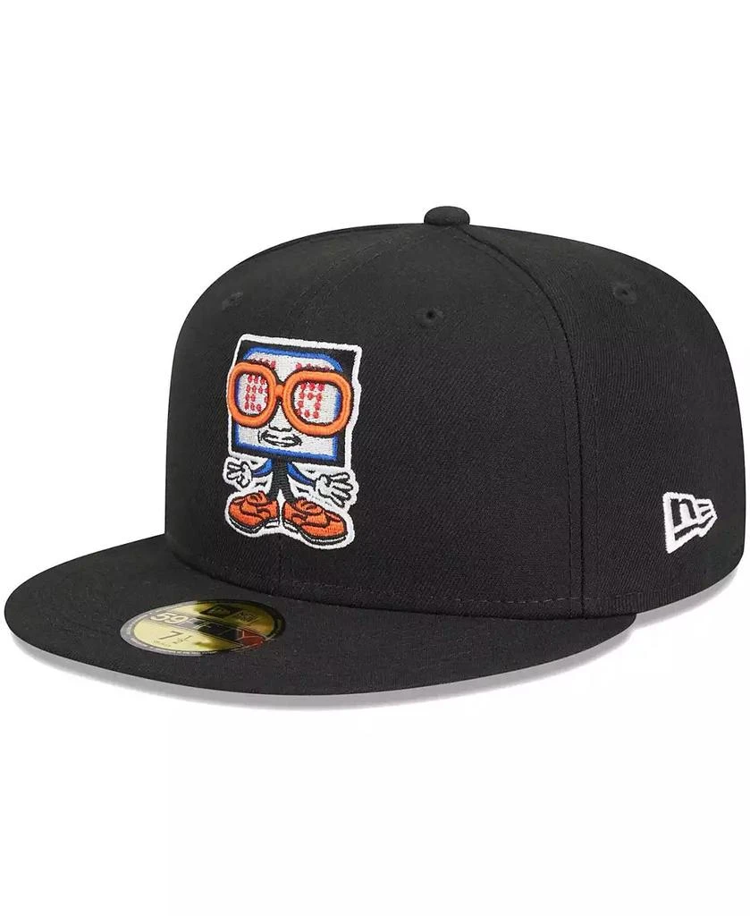 New Era Men's Black Syracuse Mets Theme Nights Clocks 59FIFTY Fitted Hat 1