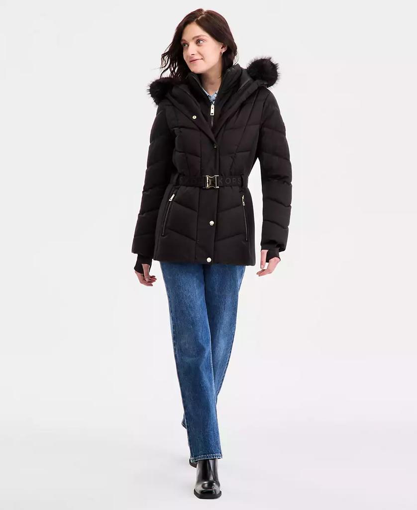 Michael Kors Women's Faux-Fur-Trim Hooded Puffer Coat
