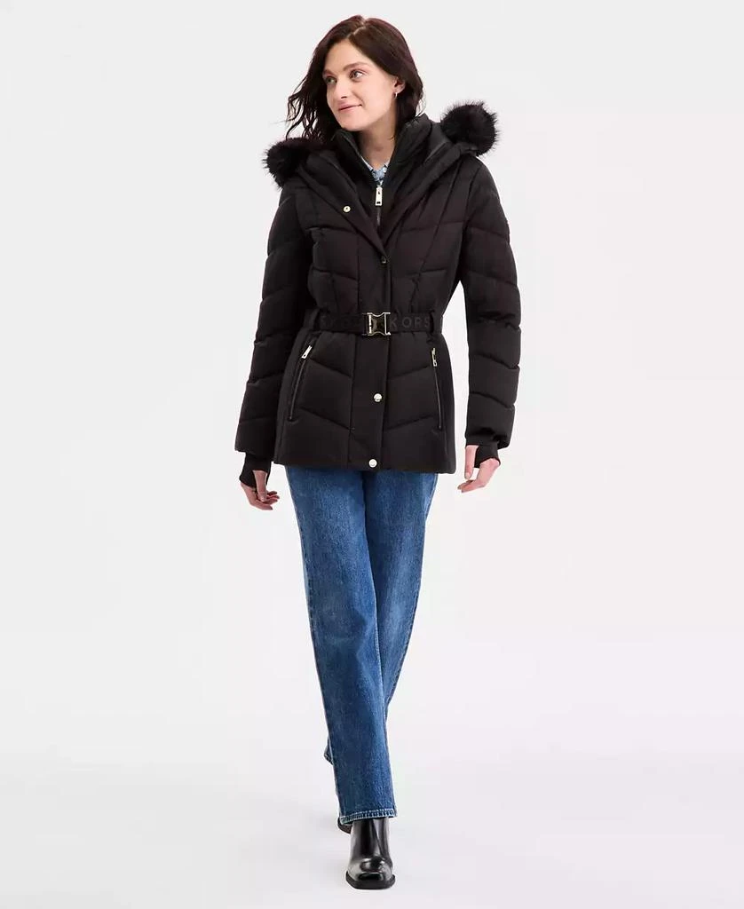 Michael Kors Women
s Faux-Fur-Trim Hooded Puffer Coat