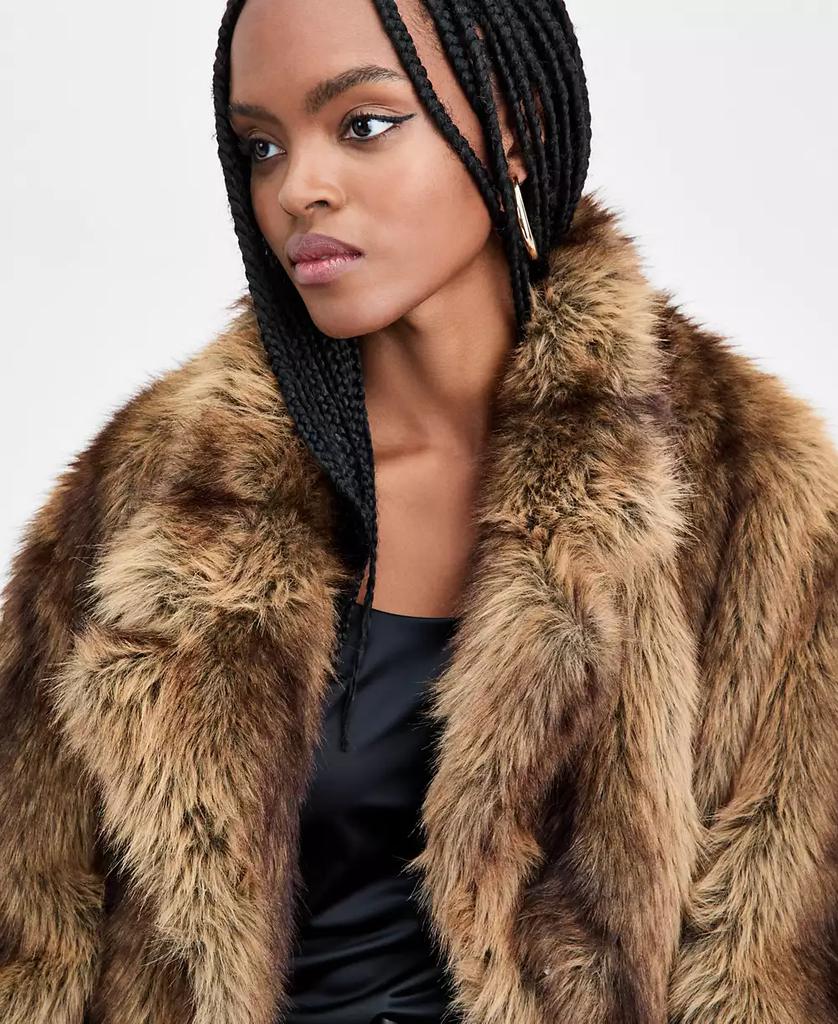 Shop Women's Notch-Lapel Snap-Front Faux-Fur Jacket, Macy's