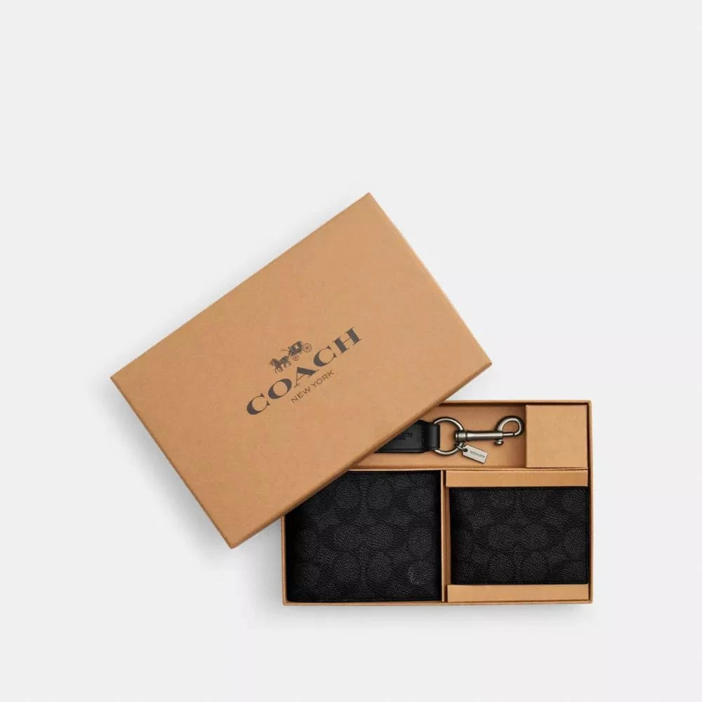 Coach Boxed 3 In 1 Wallet Gift Set In Signature Canvas 1