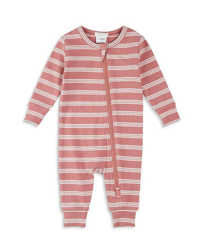 Petit Lem Girls' Bubblegum Striped Sleeper Coverall - Baby 1