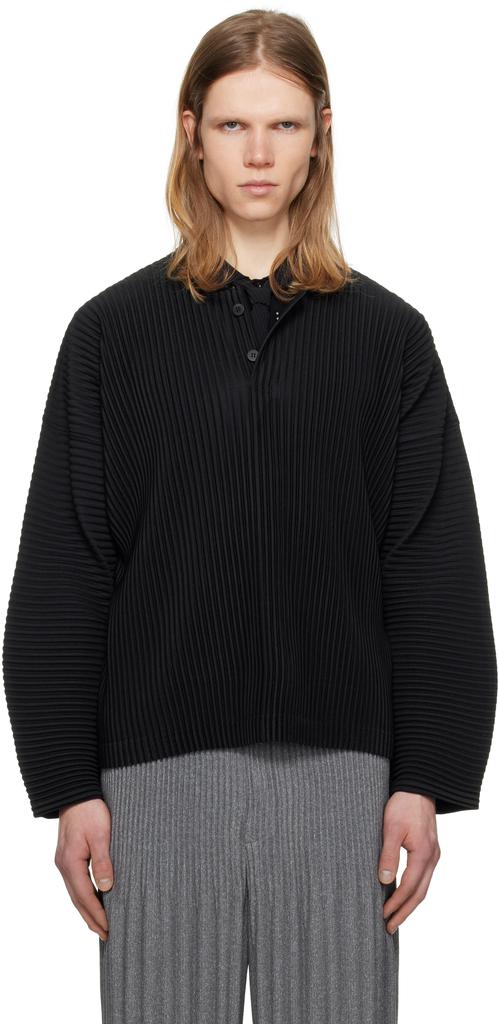 Homme Plissé Issey Miyake Black Monthly Color February Henley - T