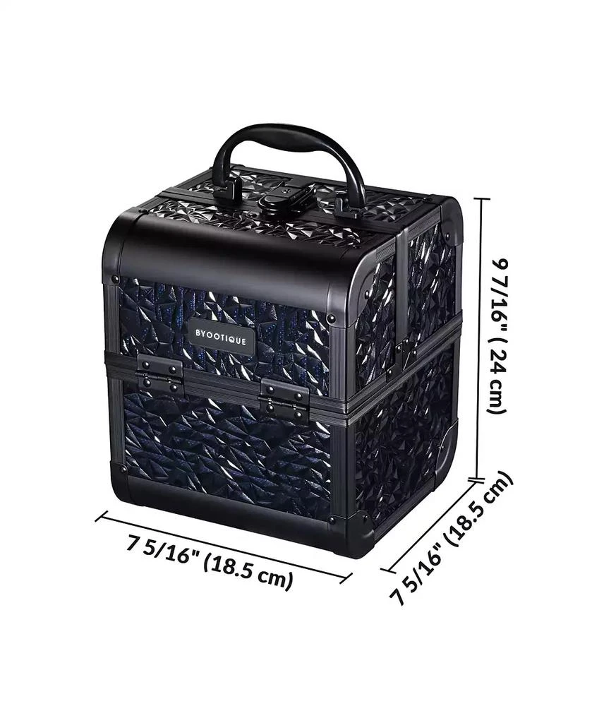 Byootique Makeup Train Case Kit with Cube Case Cosmetic Organizer 8