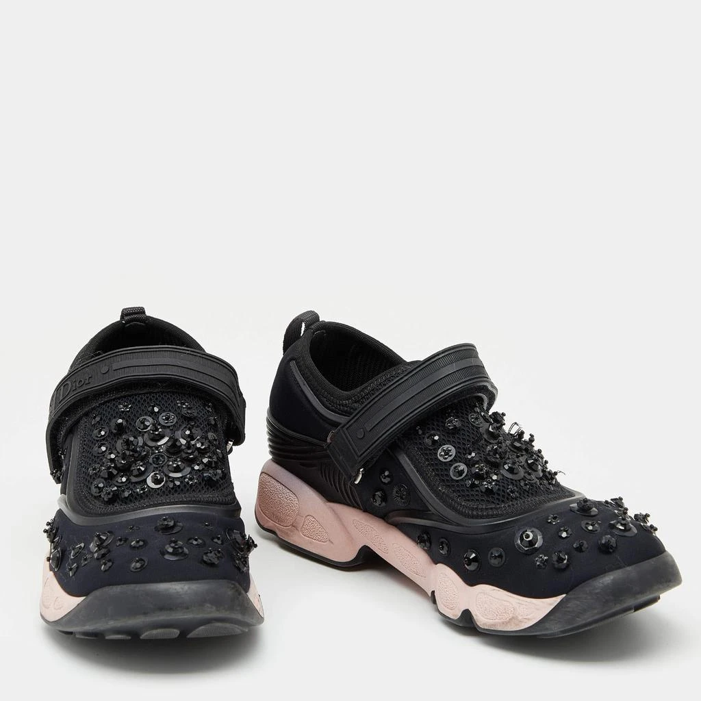 Dior Dior Black Neoprene And Mesh Fusion Embellished Velcro Strap Sneakers Size 36 4