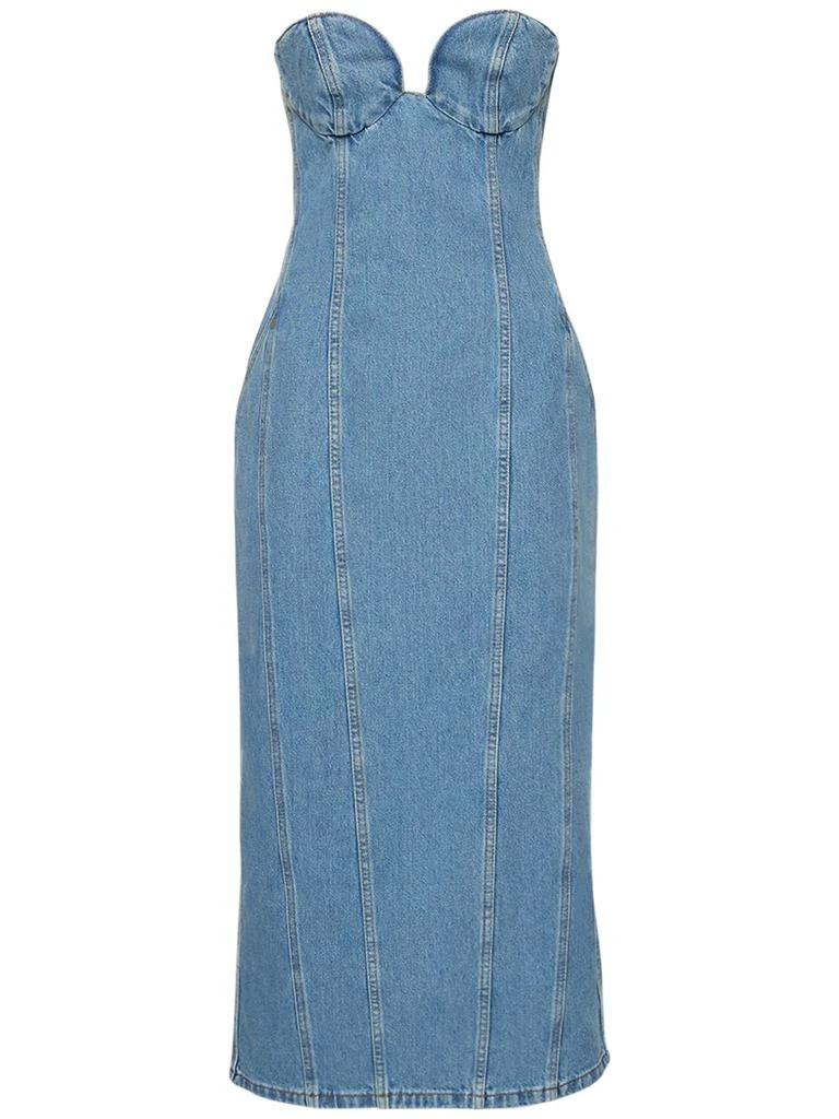 Magda Butrym Cotton Denim Bustier Midi Dress 1