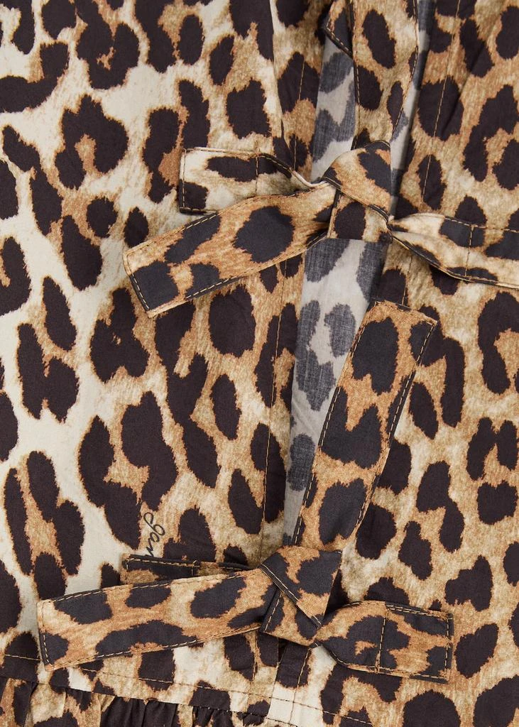 Ganni Leopard-print cotton-poplin mini dress 5