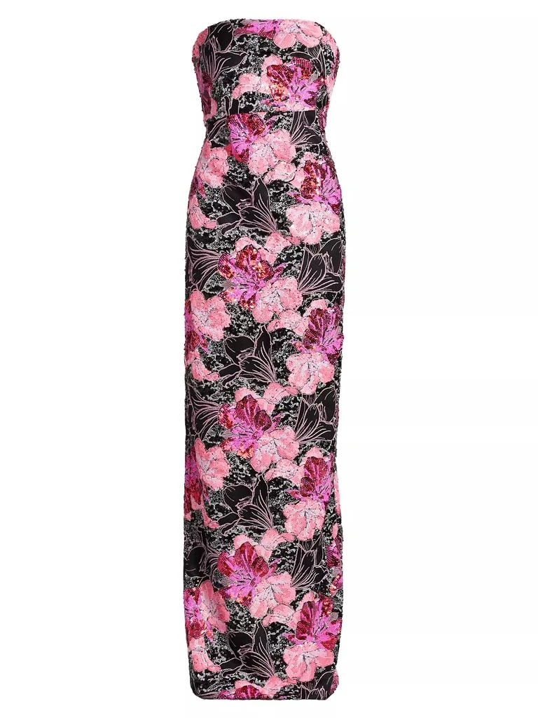 Rene Ruiz Collection Embellished Floral Strapless Column Gown 1