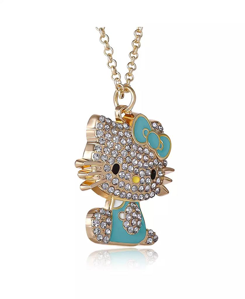 Hello Kitty Sanrio Crystal Pendant Necklace - Gold-Tone with Colorful Enamel Accents