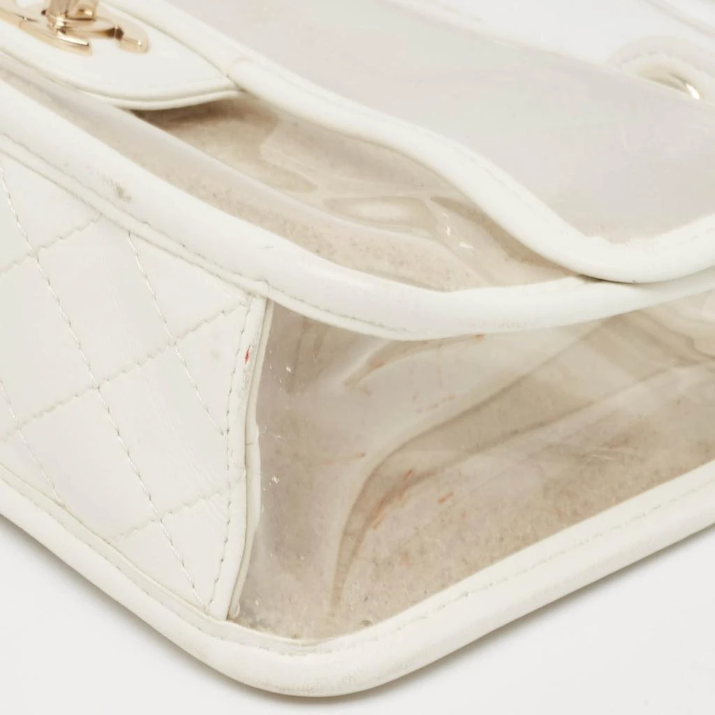 Chanel Chanel White PVC and Leather Sand By The Sea Flap With Pearl Strap Bag  15