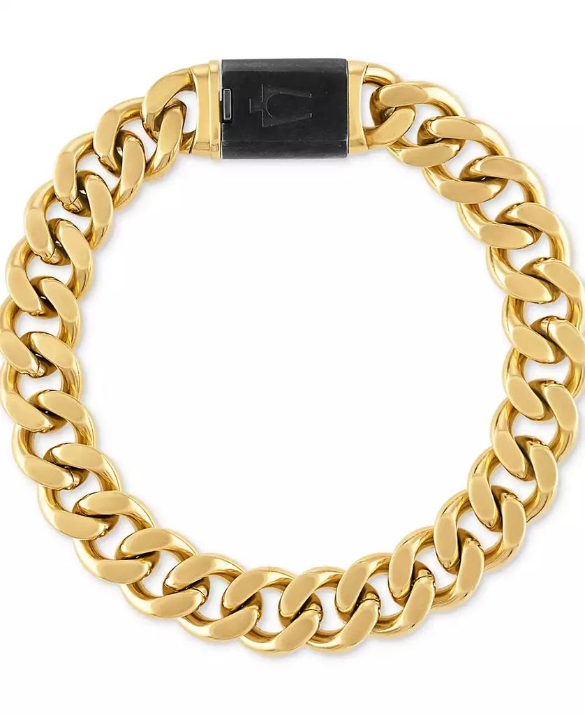 Bulova Men's Classic Curb Chain Bracelet in Gold-Plated Stainless Steel 1