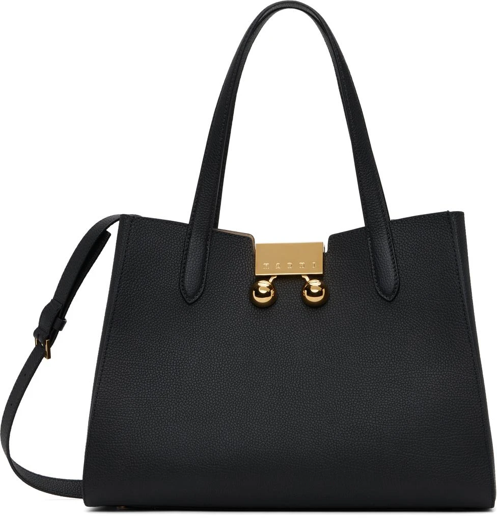 Marni Black Leather Trunkaroo Small Tote 1