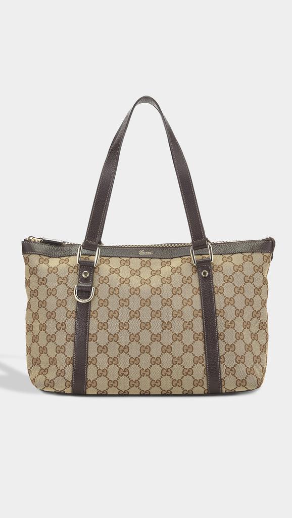 What Goes Around Comes Around Gucci Brown Canvas Abbey Zip Tote