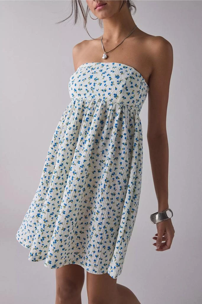 Kiss The Sky Kiss The Sky Ditsy Floral Strapless Babydoll Mini Dress 1