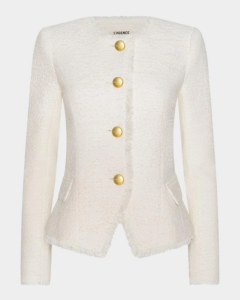 L
Agence Nerina Collarless Tweed Blazer