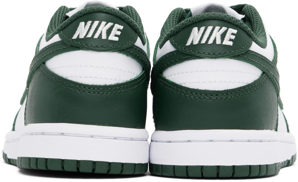 NIKE Little Kids Green & White Dunk Low Sneakers