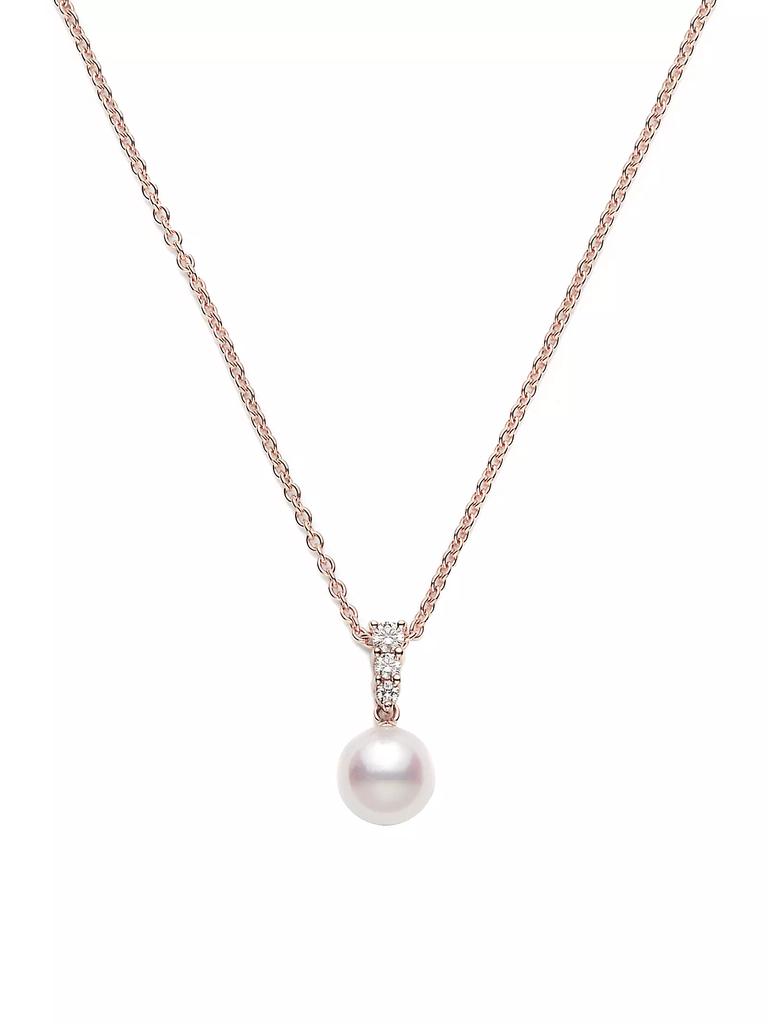 Mikimoto Morning Dew 18K Rose Gold & 10MM Cultured South Sea Pearl Pendant Necklace