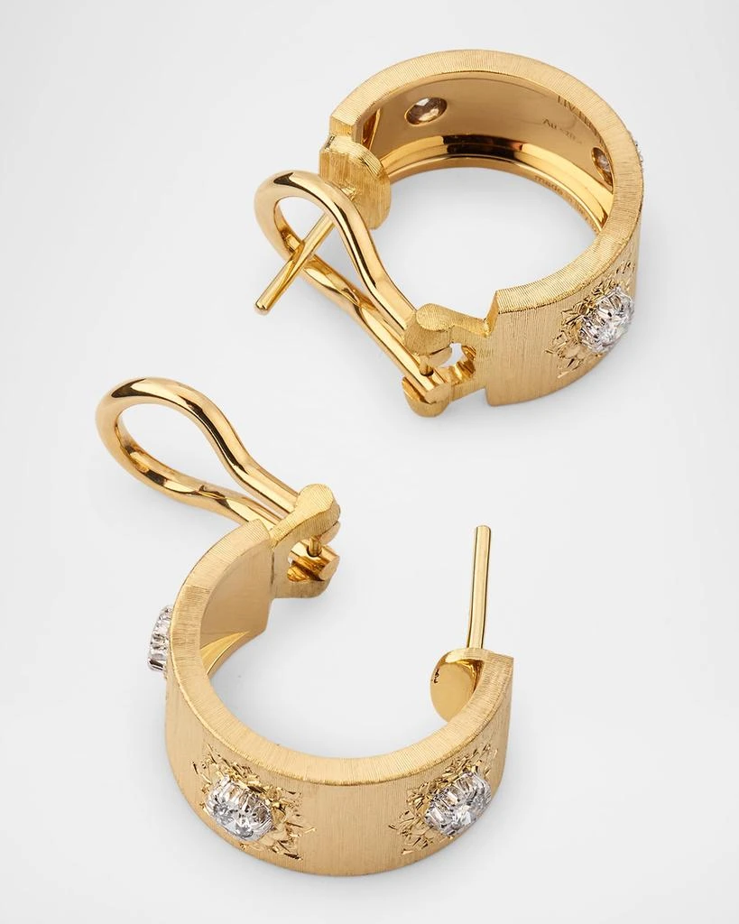 Buccellati Macri 18K Yellow Gold Diamond Hoop Earrings 4