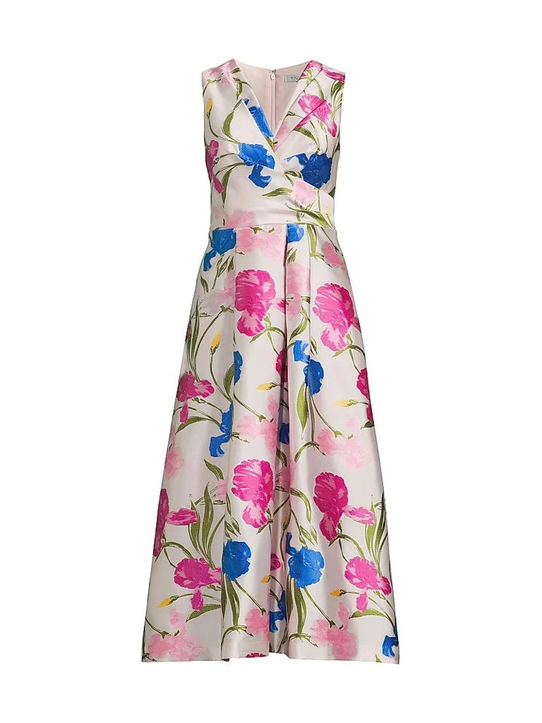 Kay Unger Payton Jacquard Tea-Length Dress 1