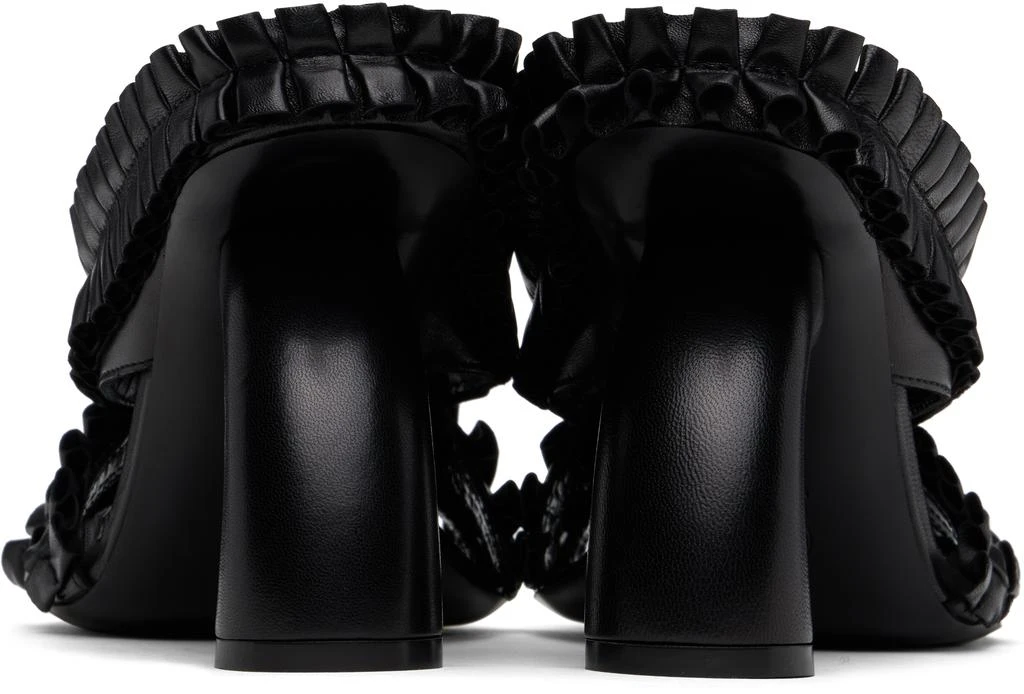 Dries Van Noten Black Ruffled Leather Heeled Sandals 2