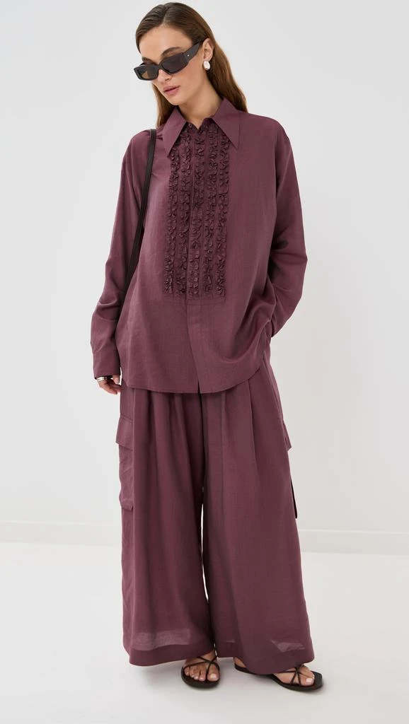 Tibi Silk Voile Cargo Triple Pleat Pants 4