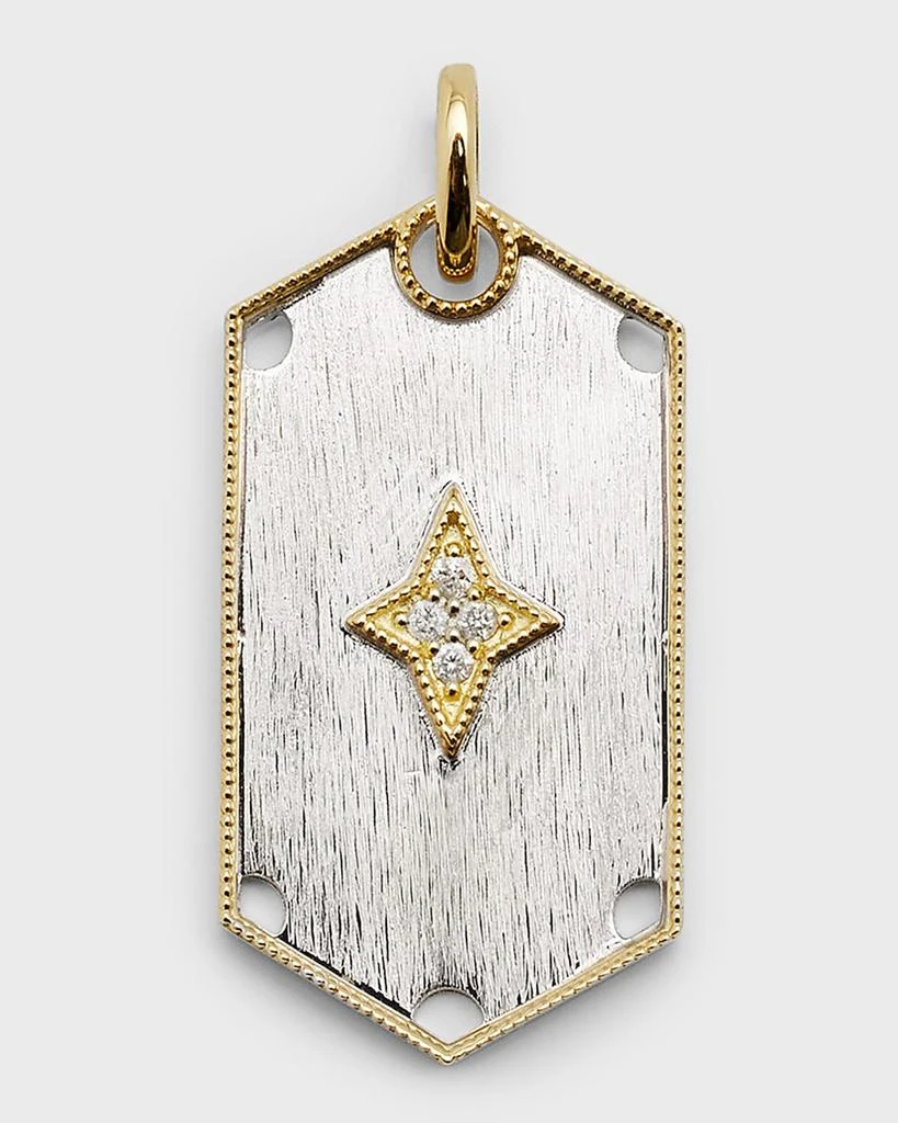 Jude Frances Mixed Metal Provence Dog Tag with Diamonds 1