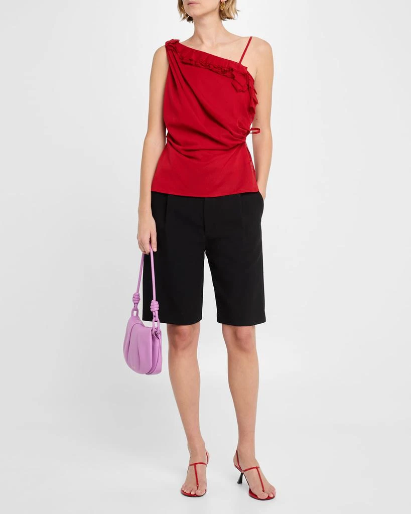 Dries Van Noten Ciska Ruffle One-Shoulder Wrap Shirt 2