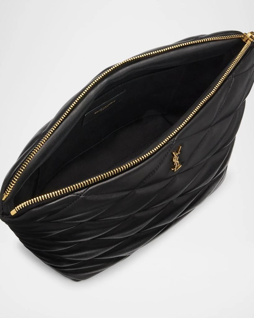 Yves Saint Laurent Sade Large YSL Cosmetic Pouch Bag in Quilted Leather 3