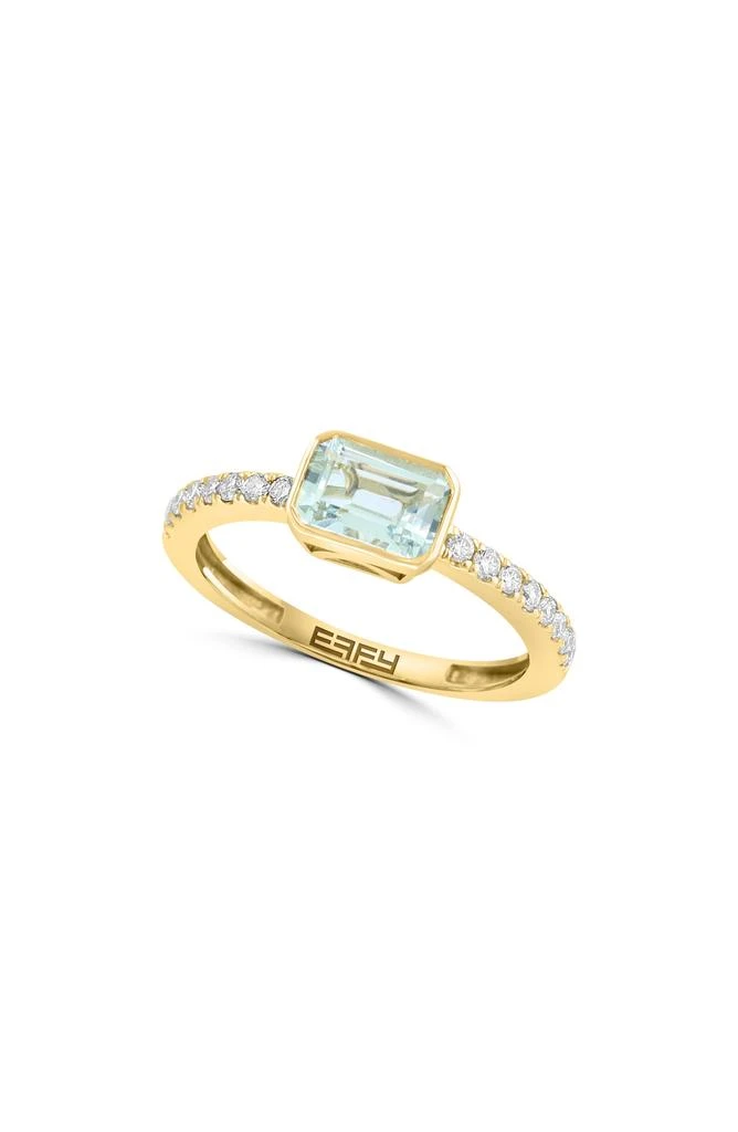 Effy Aquamarine 
Diamond Ring - 0.24ct.