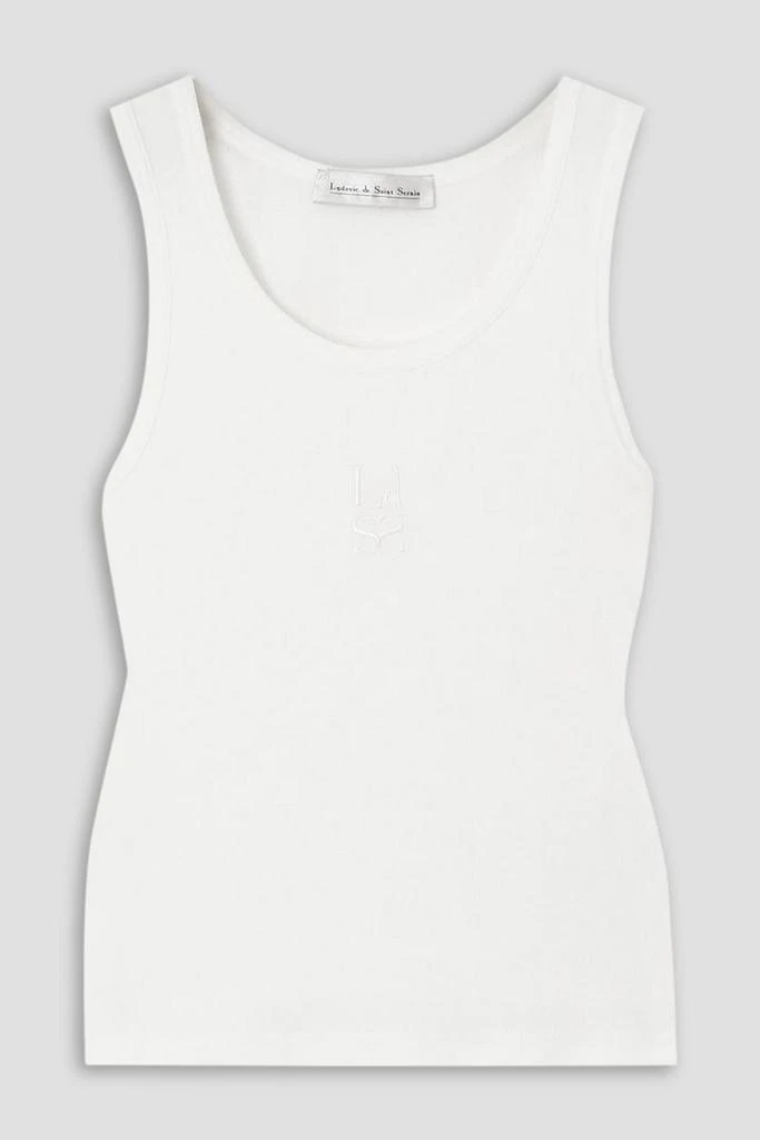 LUDOVIC DE SAINT SERNIN Neo embroidered ribbed stretch cotton tank 1