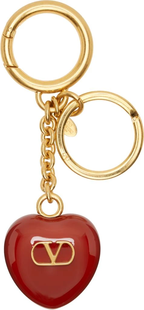 Valentino Gold Coeur Royal Bag Charm Keychain