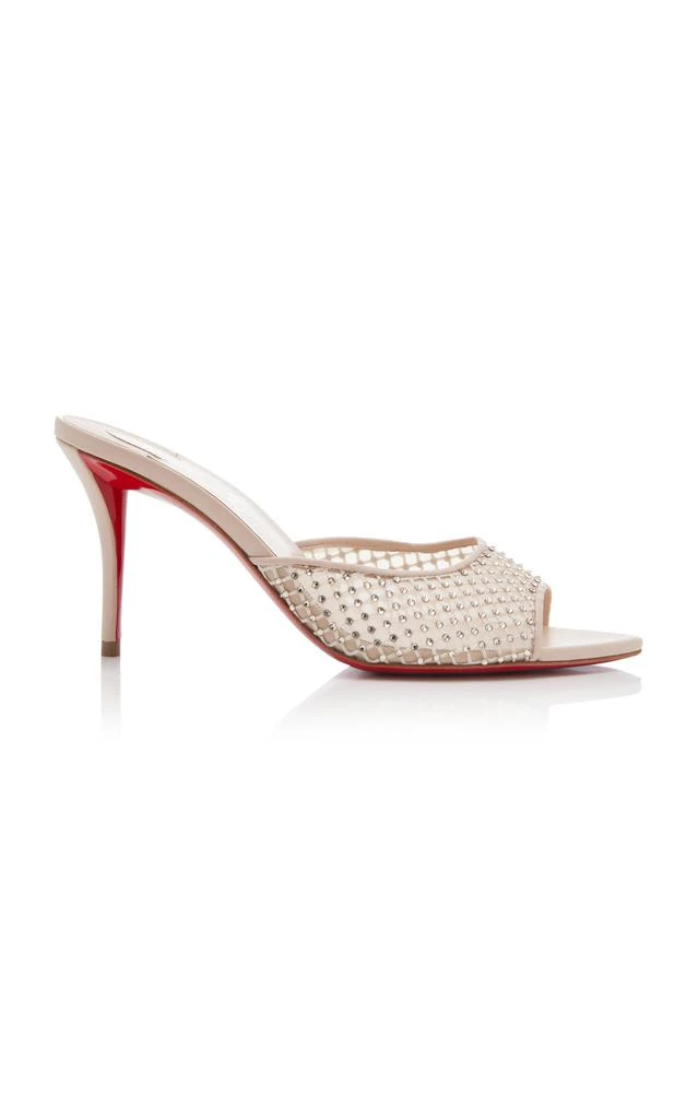 Christian Louboutin Christian Louboutin - Apostropha 80mm Crystal-Embellished Leather Mules - Neutral - IT 39 - Moda Operandi 1