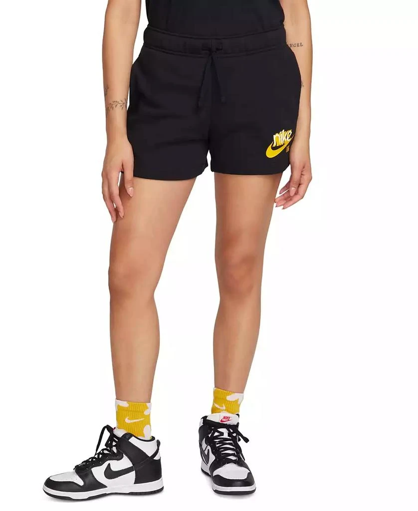 NIKE Women's Sportswear Club French Terry Graphic Fleece Shorts 4