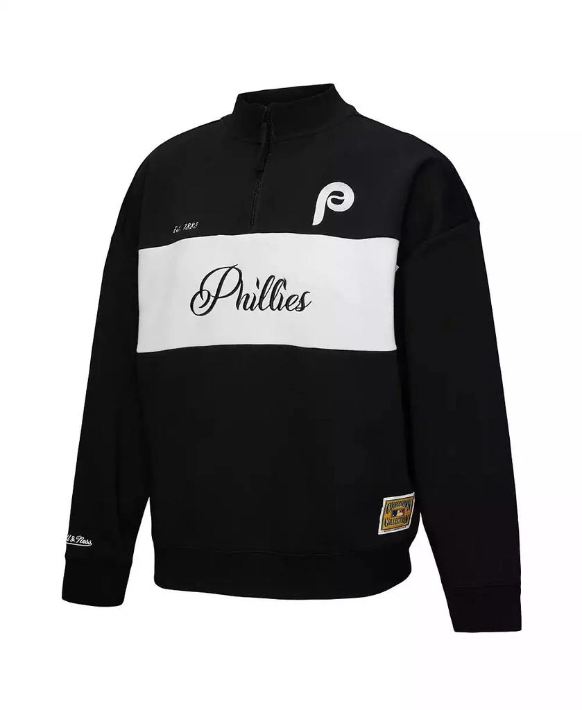 Mitchell & Ness Women's Black Philadelphia Phillies Quarter-Zip Pullover Top 3