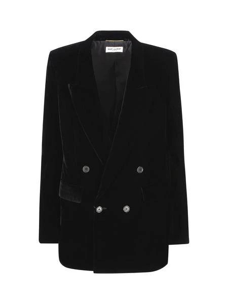 Yves Saint Laurent DOUBLE BREASTED TEXTURED LEATHER JACKET 1