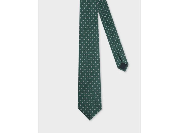 Figaret Cravate en soie à motifs verts