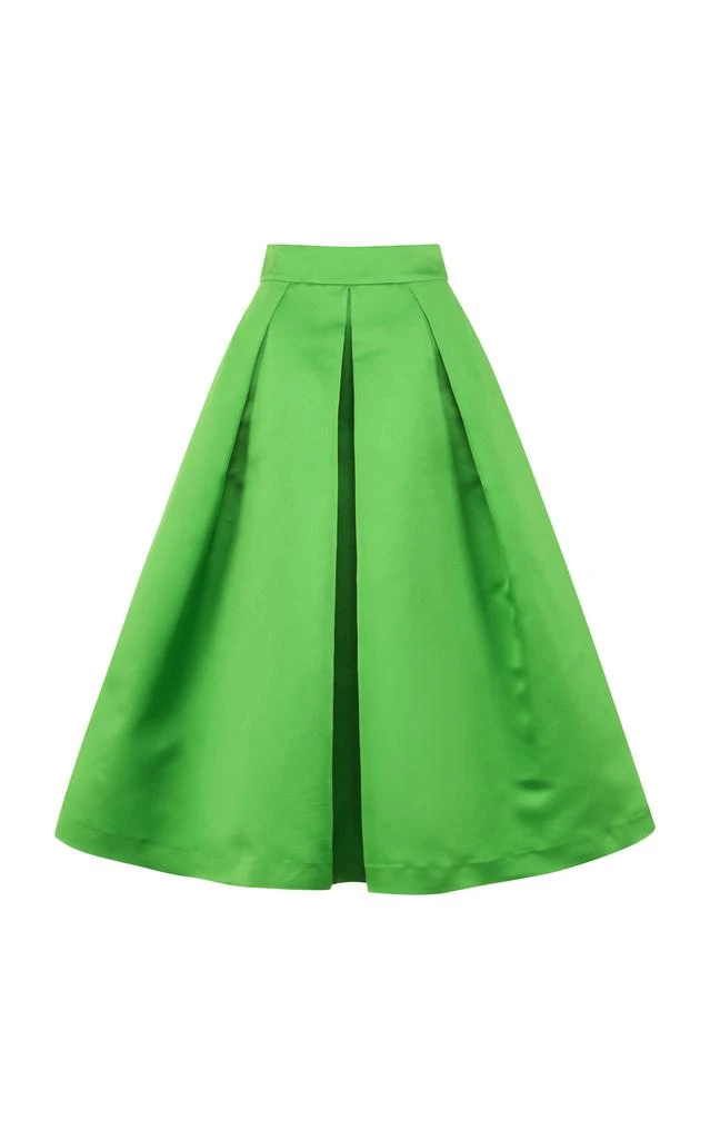 martin grant gathered drop waist silk midi dress Staud Ellison Dress Lemon Drop