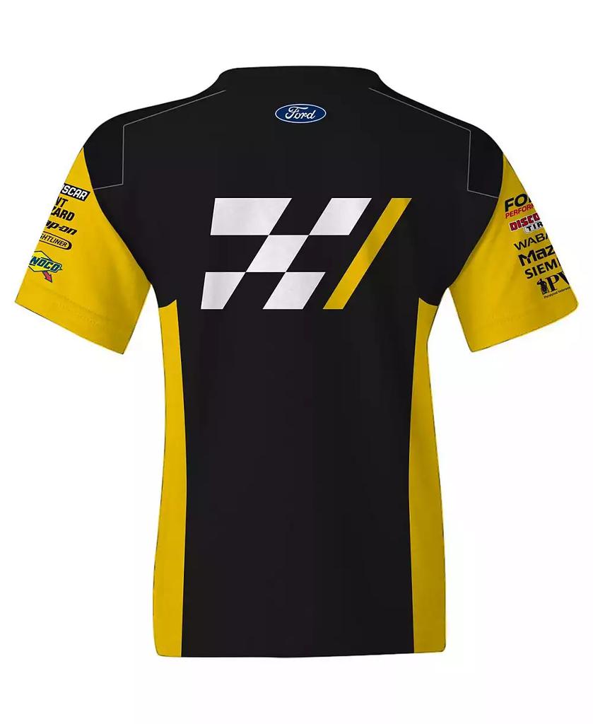 Team Penske Big Boys and Girls Black/Yellow Ryan Blaney Advance Auto Parts Uniform T-Shirt