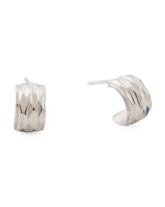 ISABELLA M Sterling Silver Textured Hoop Earrings