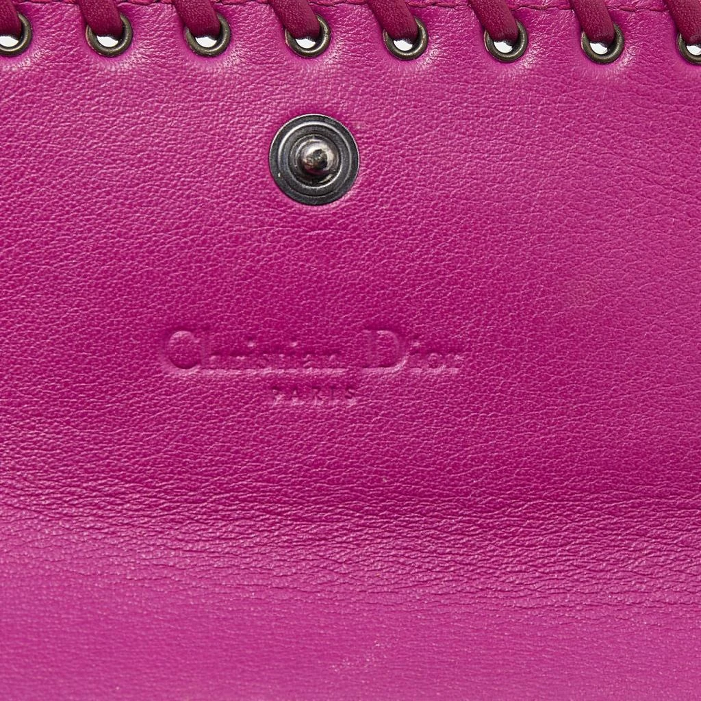 Dior Dior Pink Oblique Canvas and Leather Trim Flap Continental Wallet 7