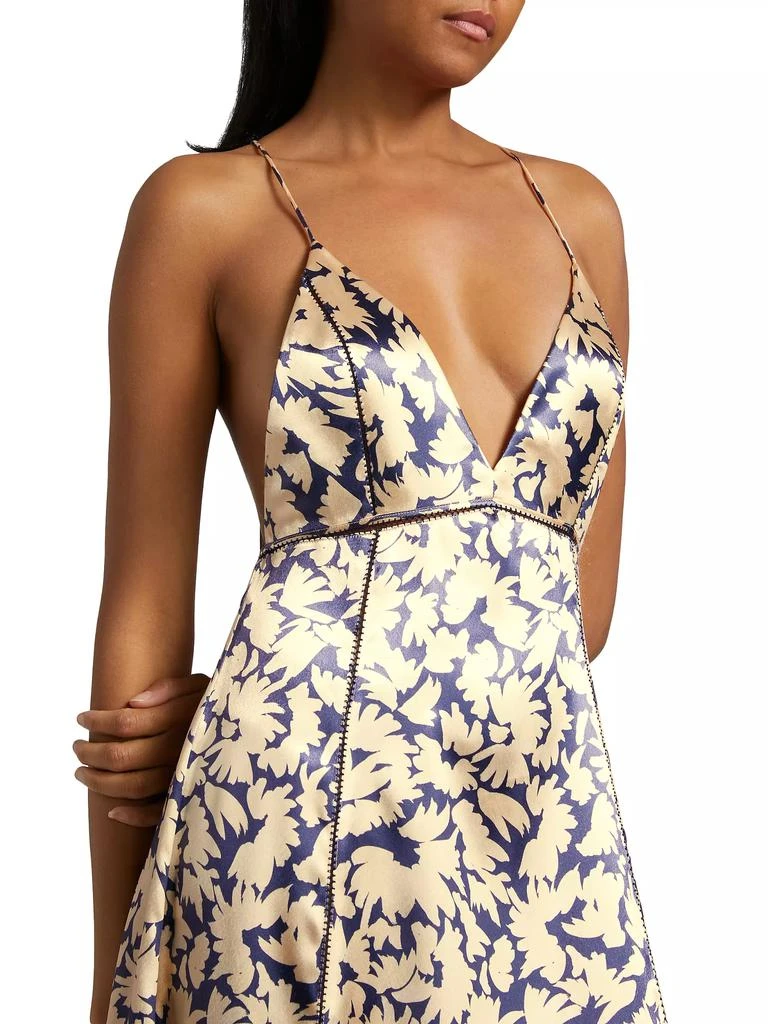 Ulla Johnson Evie Printed Satin Cross-Back Maxi Dress 6
