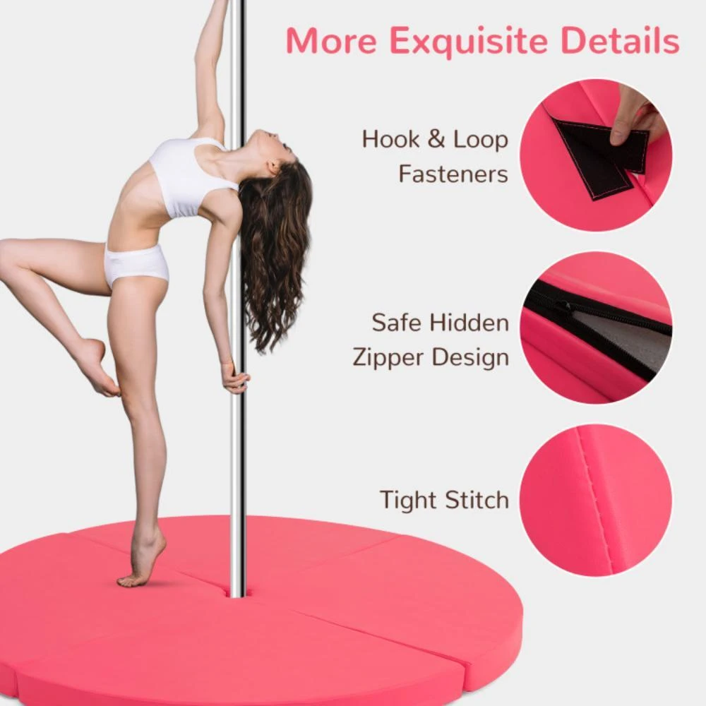 Hivvago Pole Dance Crash Mat Round Portable Yoga Mat with EPE Foam 5